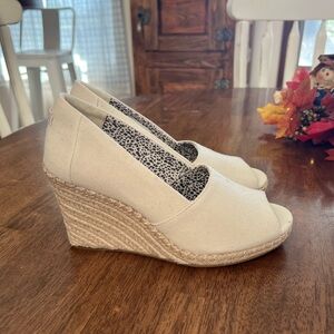 Beige Espadrille Wedge Sandals